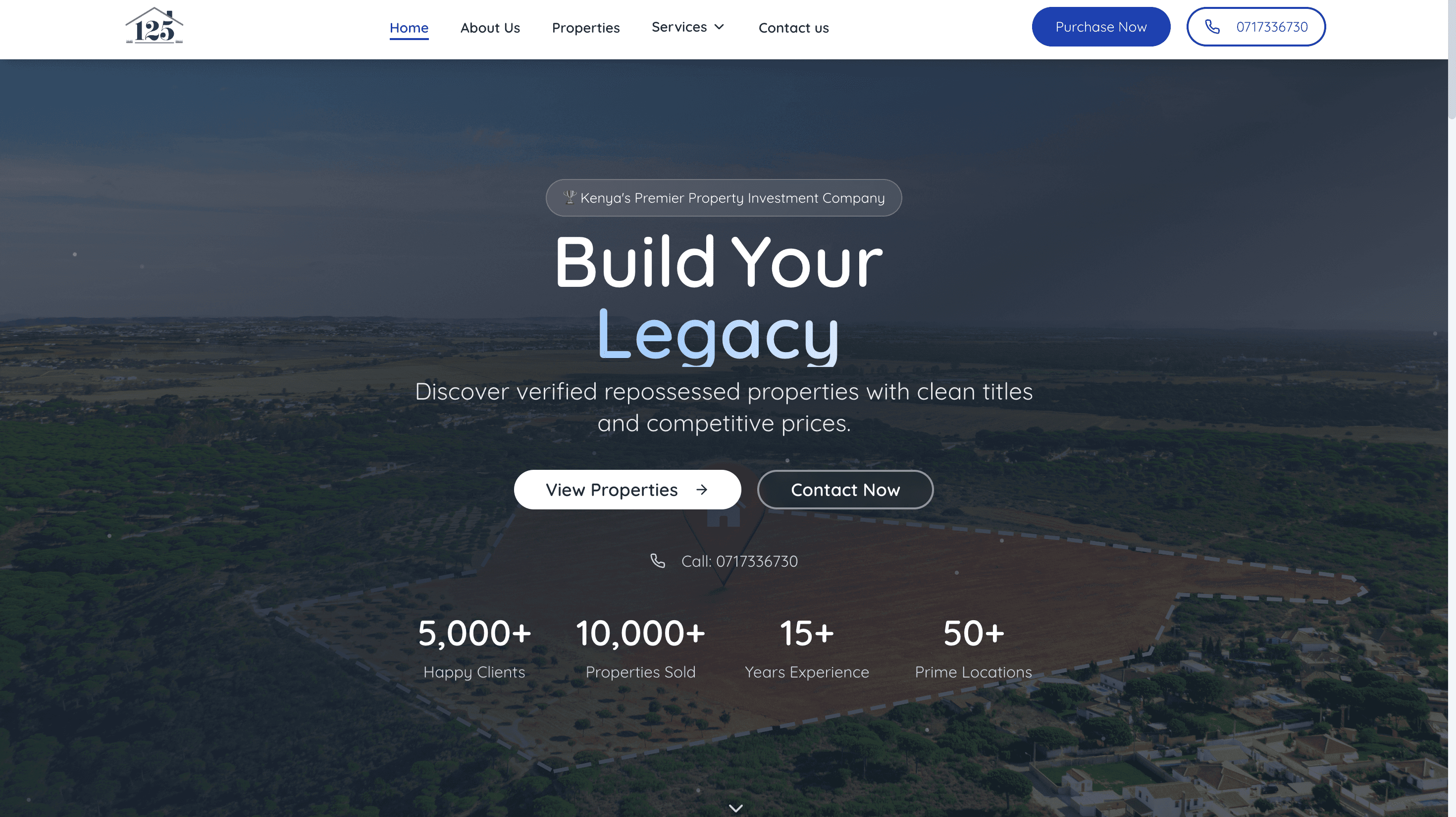 Website Design & Development for a Kenyan Real Estate Platform